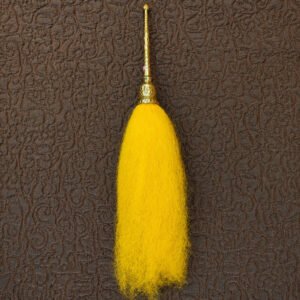 Premium Golden Handle Yellow Chaur Sahib (Traditional Yak Hair Fly Whisk)
