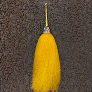 Premium Golden Handle Yellow Chaur Sahib (Yak Hair Fly Whisk)
