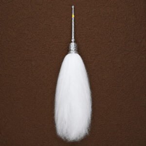 Premium Silver Handle Chaur Sahib (White Yak Hair Fly Whisk)