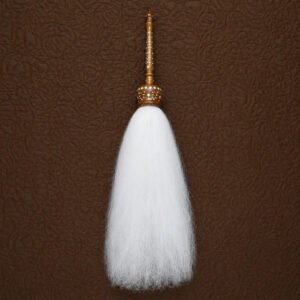 Handcrafted Wooden Chaur Sahib with White Yak Hair