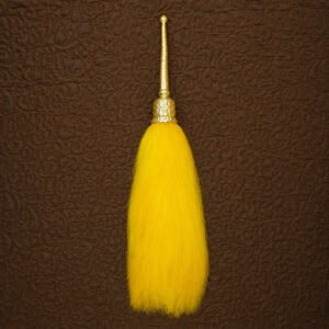 Premium Yellow Chaur Sahib with Golden Engraved Handle